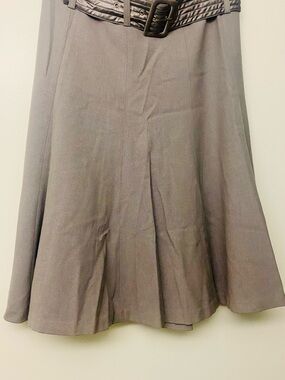 Grace Elements Gray A-Line Skirt with Belted Waist